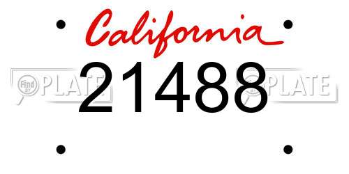 21488 California License Plate