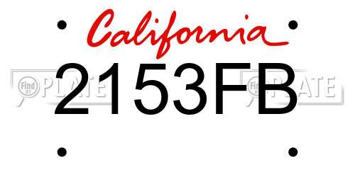 2153FB California License Plate