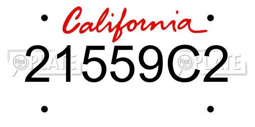 21559C2 California License Plate
