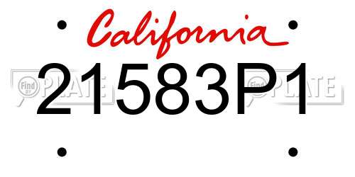 21583P1 California License Plate