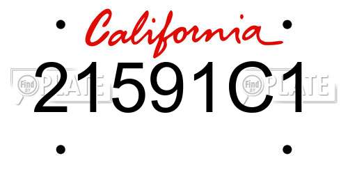 21591C1 California License Plate