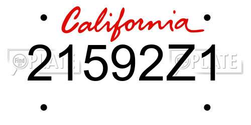 21592Z1 California License Plate