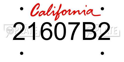 21607B2 California License Plate