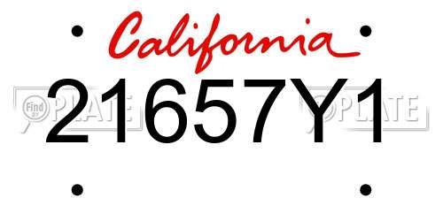 21657Y1 California License Plate