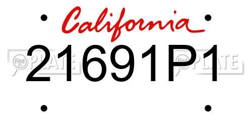 21691P1 California License Plate