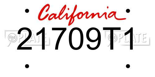 21709T1 California License Plate