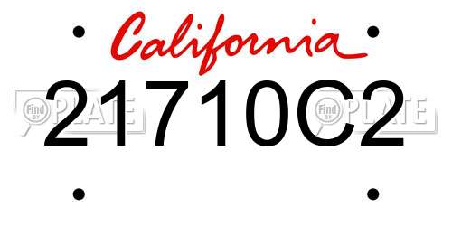 21710C2 California License Plate