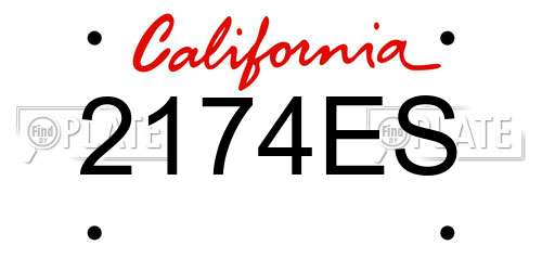 2174ES California License Plate