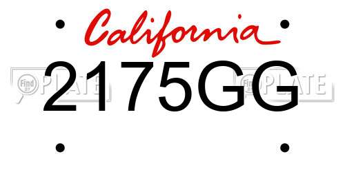 2175GG California License Plate