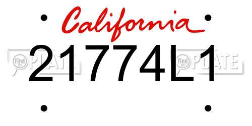 21774L1 California License Plate