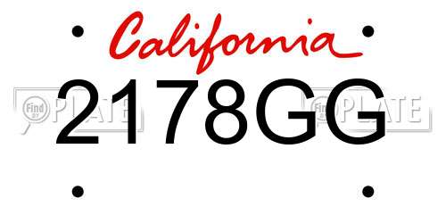 2178GG California License Plate