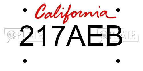 217AEB California License Plate