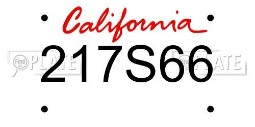 217S66 California License Plate