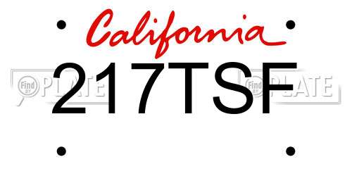 217TSF California License Plate