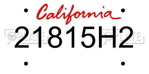 21815H2 California License Plate