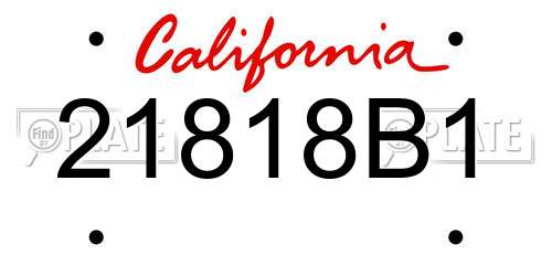 21818B1 California License Plate