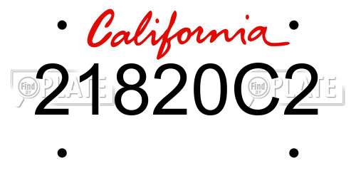 21820C2 California License Plate