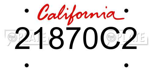 21870C2 California License Plate