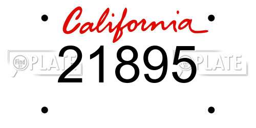 21895 California License Plate