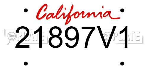 21897V1 California License Plate