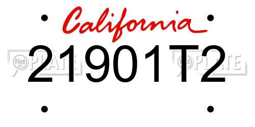 21901T2 California License Plate
