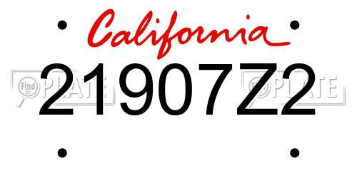 21907Z2 California License Plate