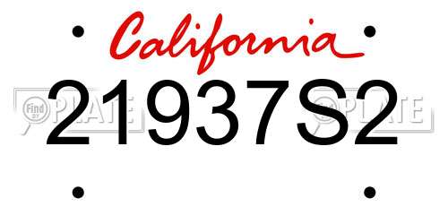 21937S2 California License Plate