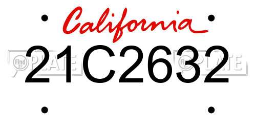21C2632 California License Plate