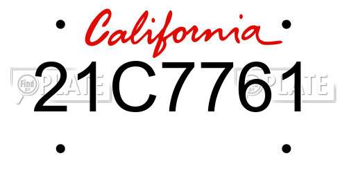 21C7761 California License Plate