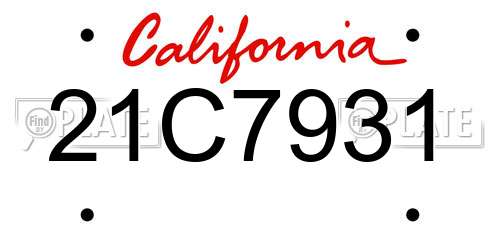 21C7931 California License Plate
