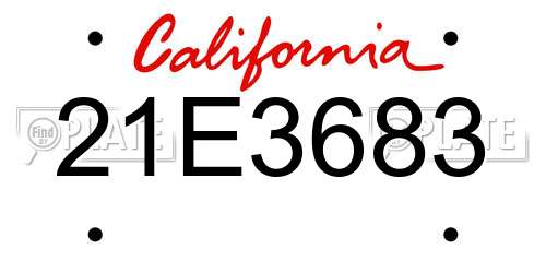 21E3683 California License Plate