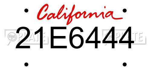 21E6444 California License Plate