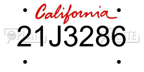 21J3286 California License Plate