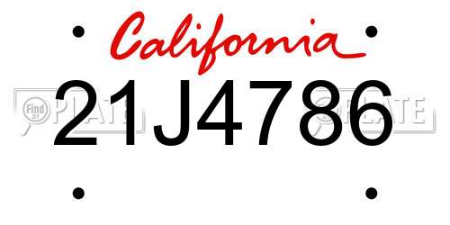 21J4786 California License Plate