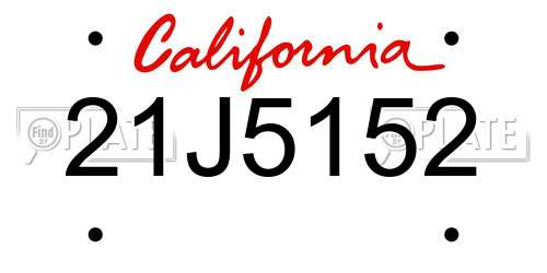21J5152 California License Plate