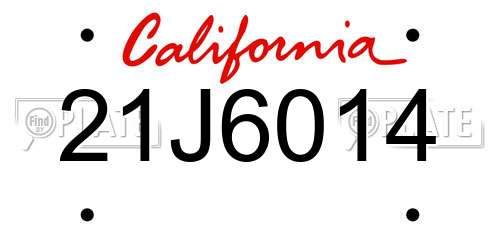 21J6014 California License Plate
