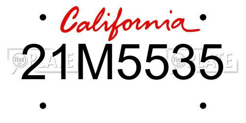 21M5535 California License Plate