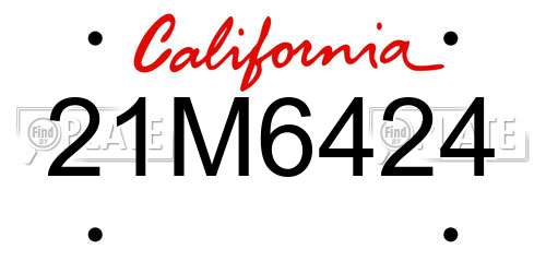 21M6424 California License Plate