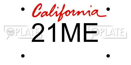 21ME California License Plate