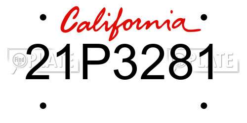 21P3281 California License Plate