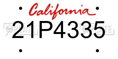 21P4335 California License Plate