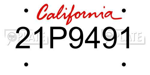 21P9491 California License Plate