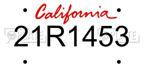 21R1453 California License Plate