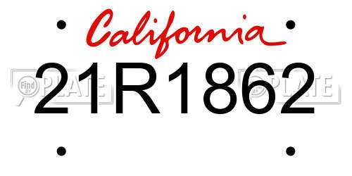 21R1862 California License Plate