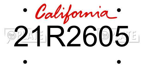 21R2605 California License Plate