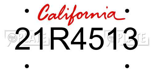 21R4513 California License Plate