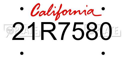 21R7580 California License Plate