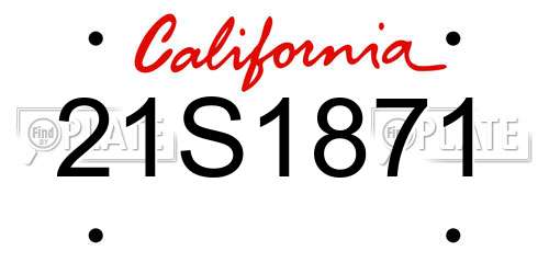 21S1871 California License Plate