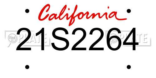 21S2264 California License Plate