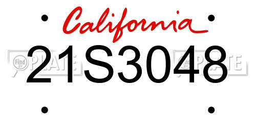 21S3048 California License Plate